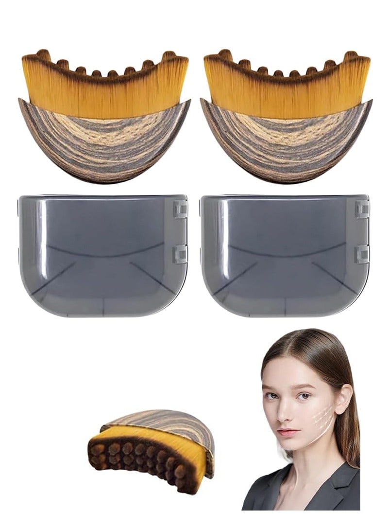 ZAFRA 2 Pack Lymphatic Contour Face Brush, Dry Brushing Face Brush, Lymphatic Drainage Massager for Face, Chin & Jawline Sculpting, Comfort-Grip Design With Ultra-Soft Bristles,Fit The Skin Relieve Fatigue - Image 1